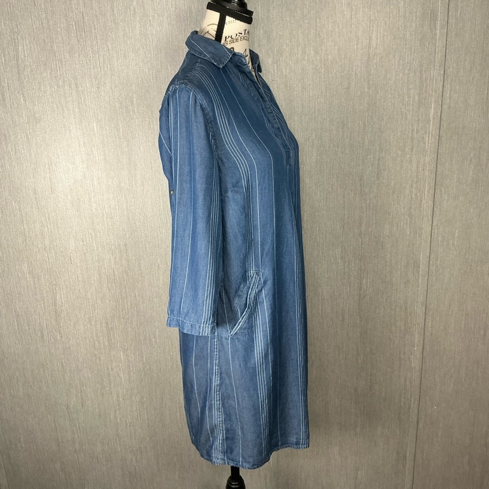 Market Spruce Blue Stripe Tunic Shirt Dress Size XS - Picture 2 of 12